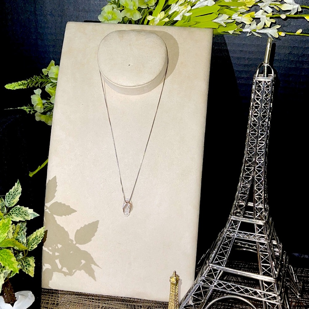 925 Italy silver necklace Slippers pendant marked